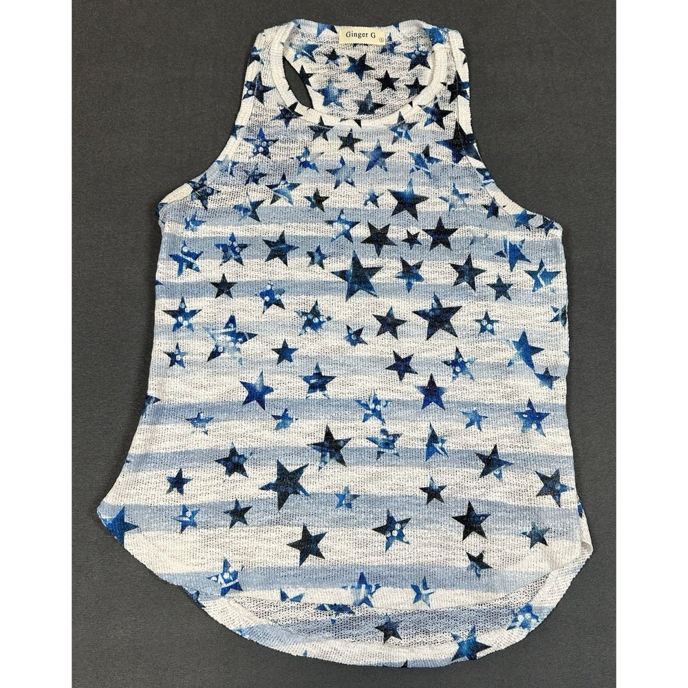 Ginger G Tank Top Womens Small Star Print Y2K Skater